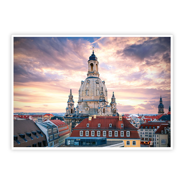 Postkarte Dresden Frauenkirche abend