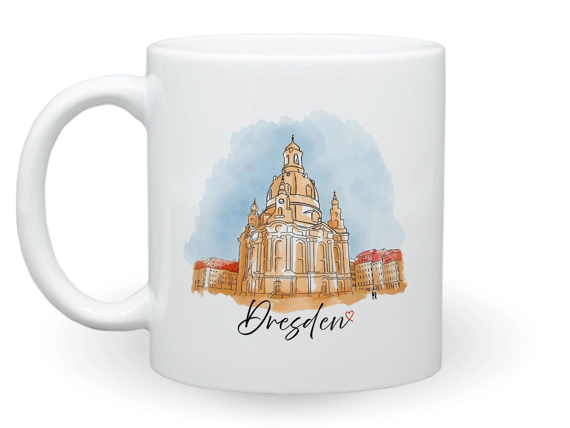 Bedruckte Tasse Frauenkirche Aquarell Dresden