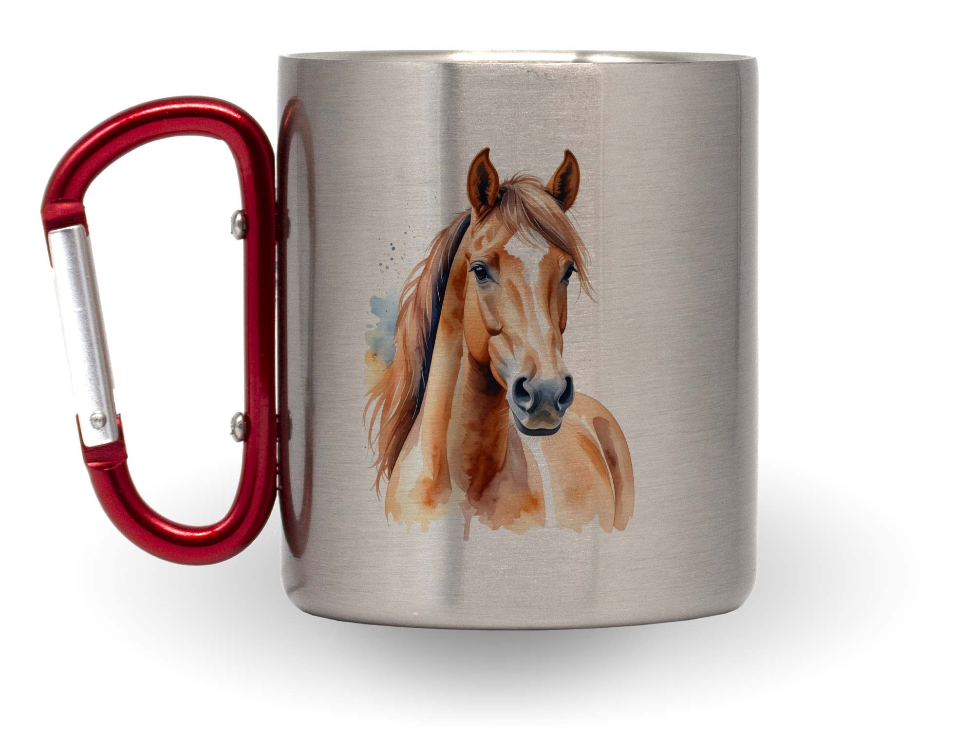 bedruckte Karabinertasse Pferd Aquarell