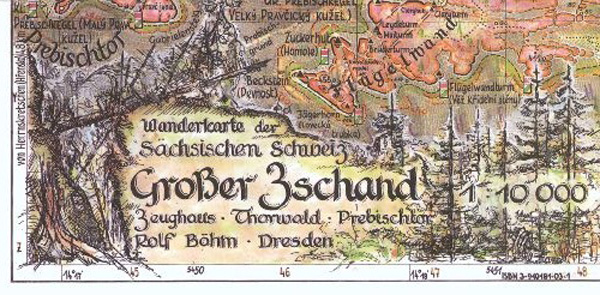 Wanderkarte Großer Zschand Sächsische Schweiz