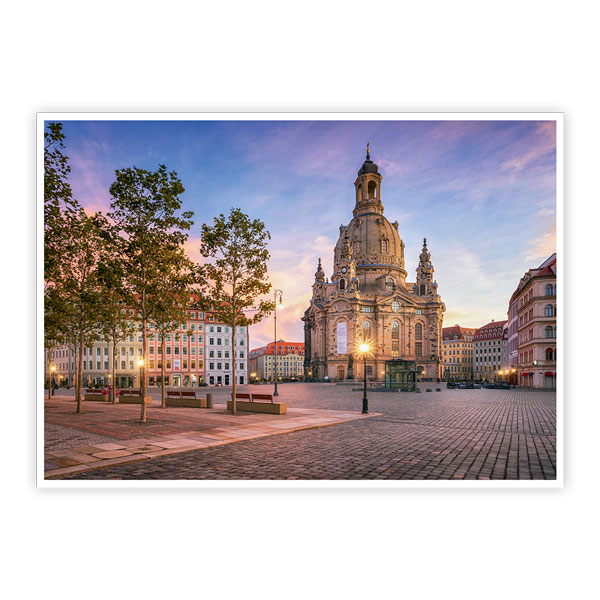 Ansichtskarte Dresden - Neumarkt mit Frauenkirche zum Sonnenaufgang - VPE - 50 Stück