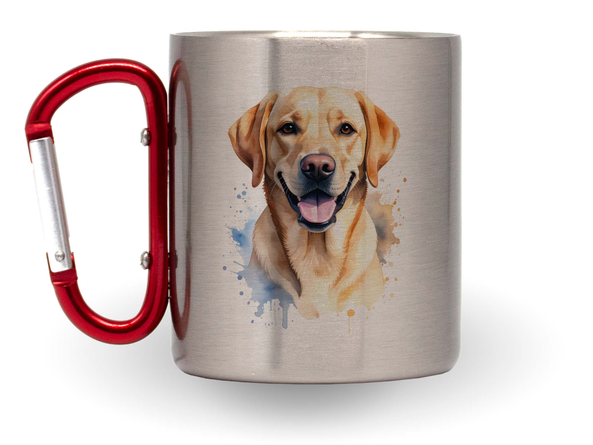 Bedruckte Karabinertasse mit Hund Aquarell Labrador